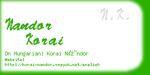 nandor korai business card